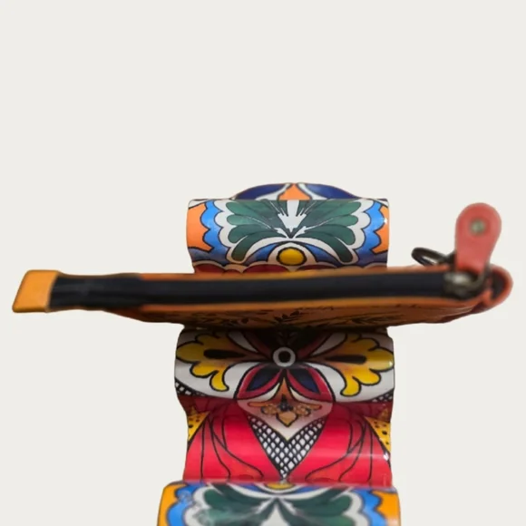 Anuschka Artistic Orange Key Holder Pouch EUC - Picture 5 of 8